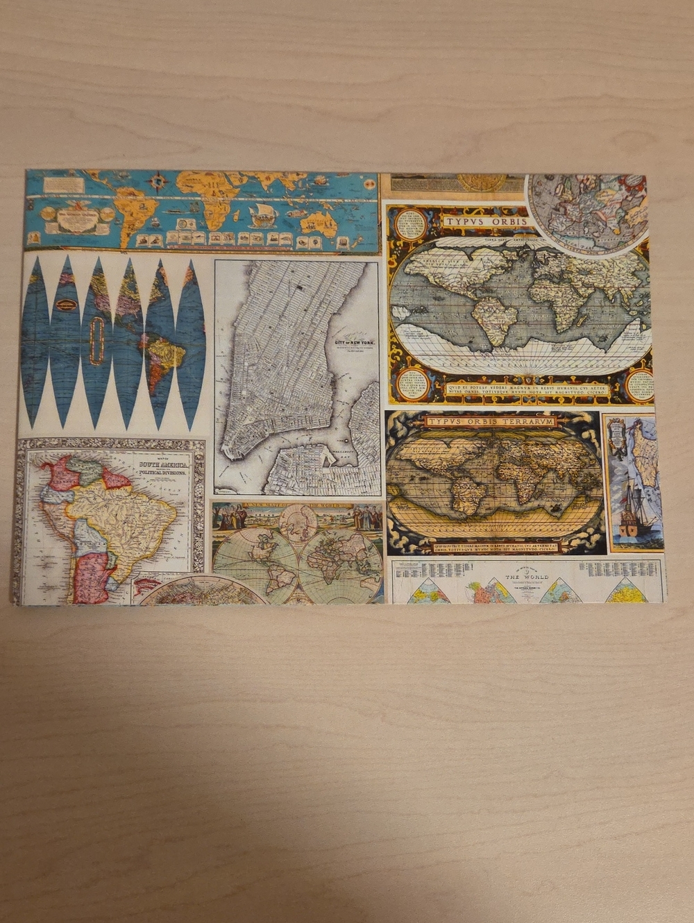 Vintage World Map Gift Wrap - 1 Sheet